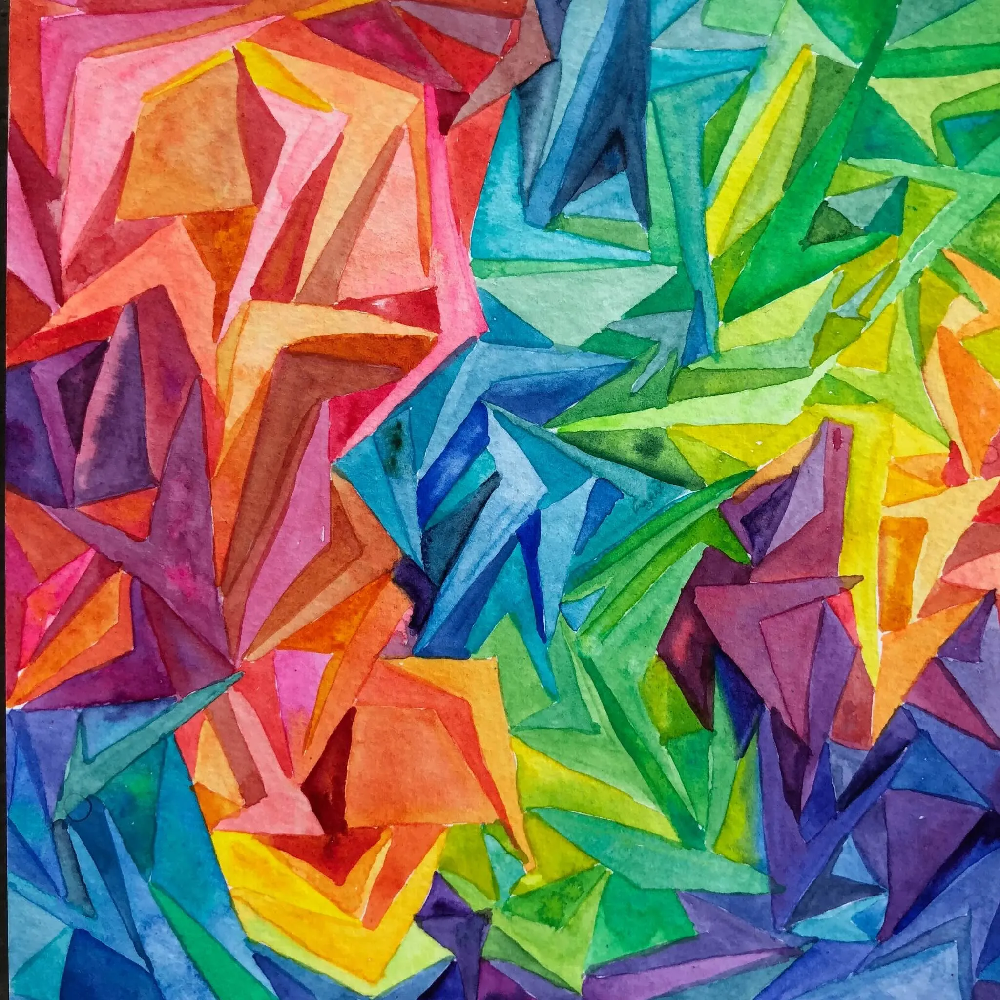 abstract rainbow geometric shapes