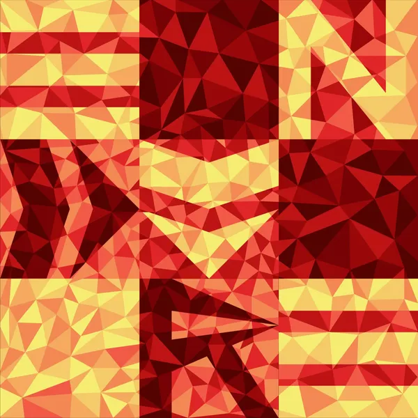the letters ENDURE arranged in a 9x9 grid filled with trinagular tiles in shades of red