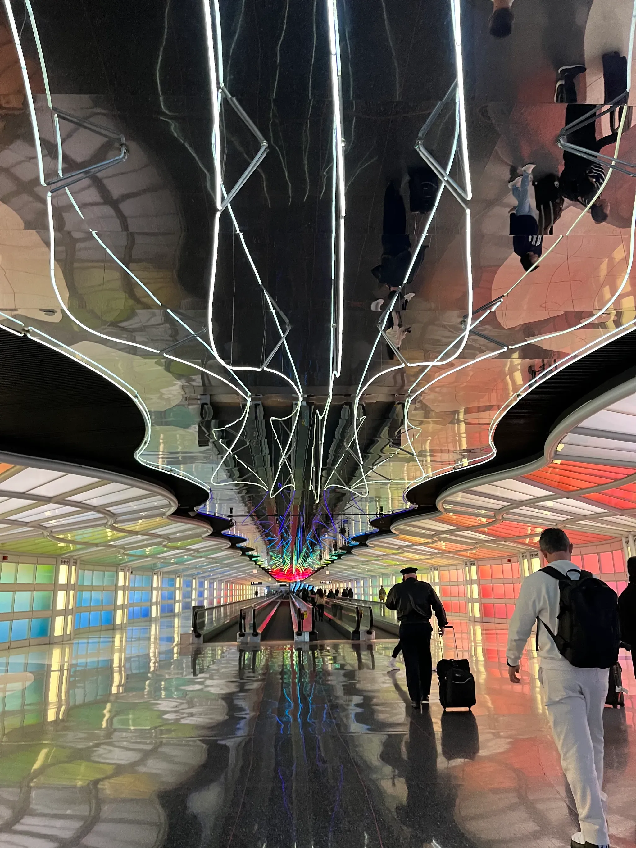 Rainbow lights at O'Hare