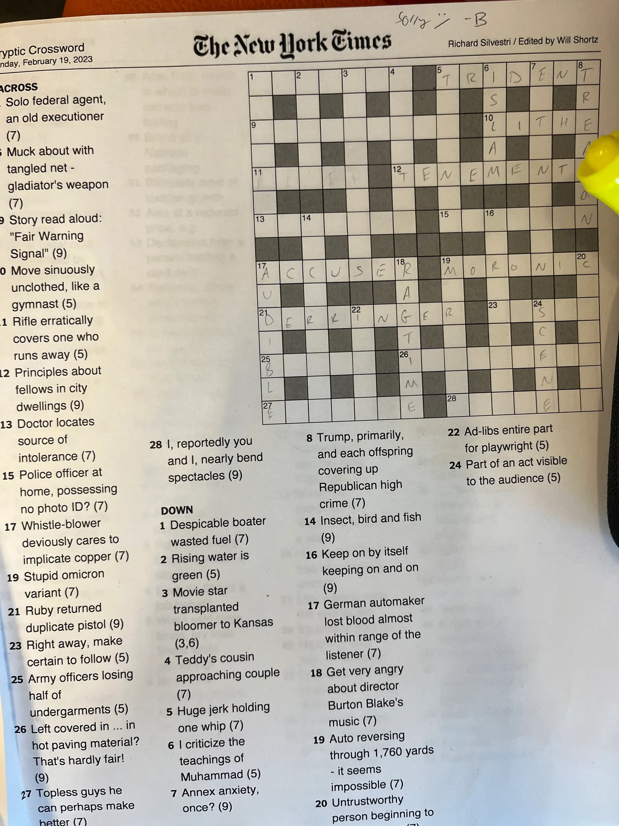 B starting cryptic on my desk