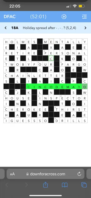 Finishing cryptic with B, and “C in code mayo”