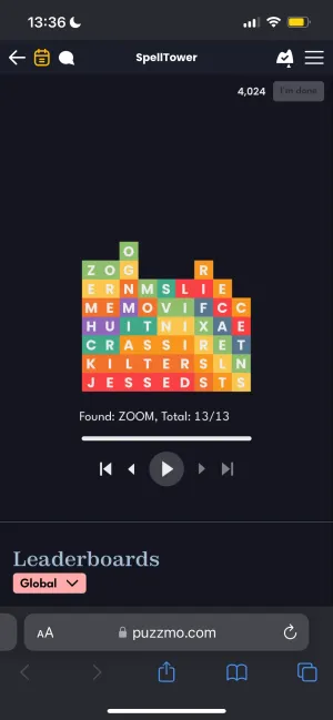 Full clear on SpellTower