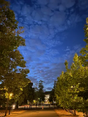 Deep blue sky, post-sunset & pre-nightfall (ambient light)