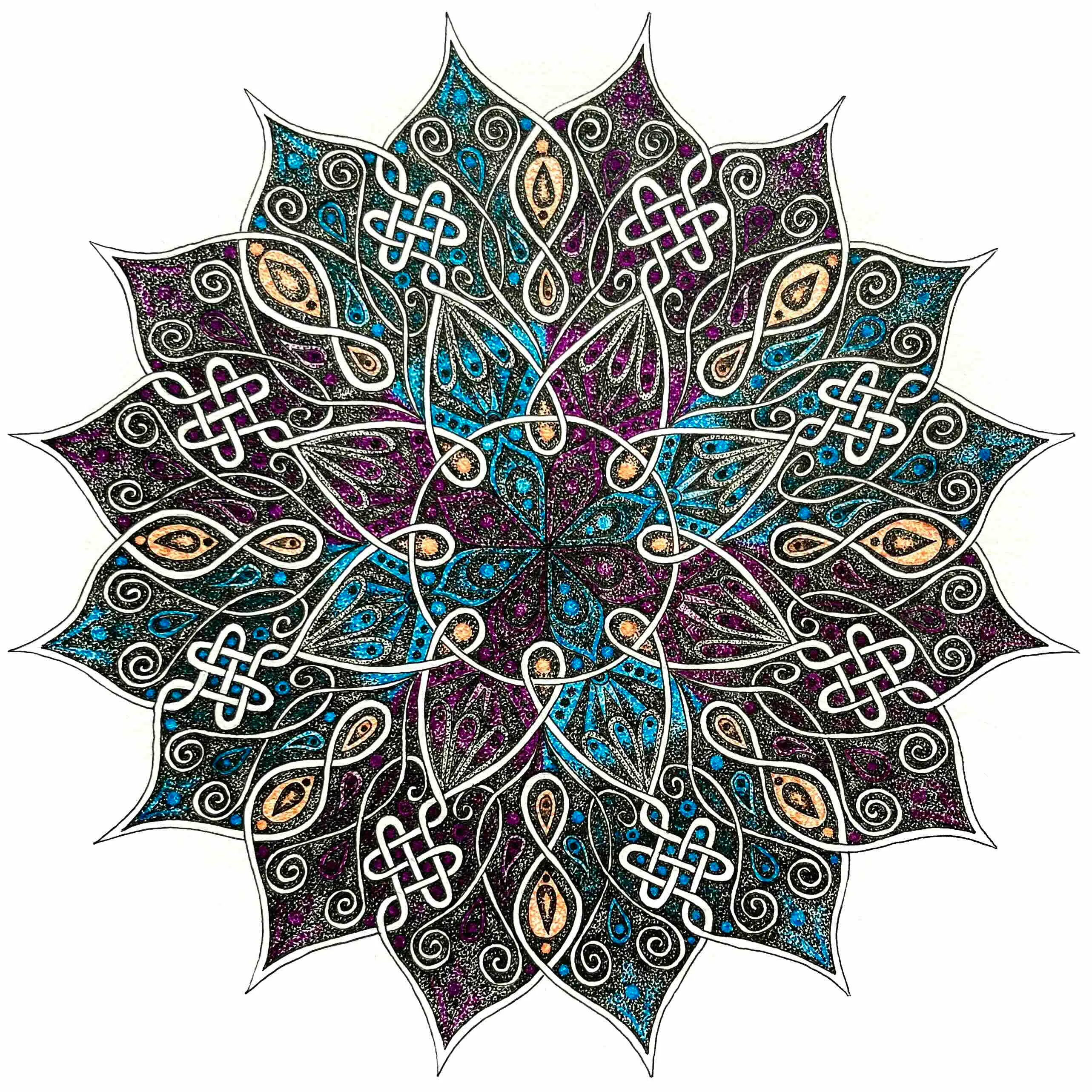 stipled 8-point mandala