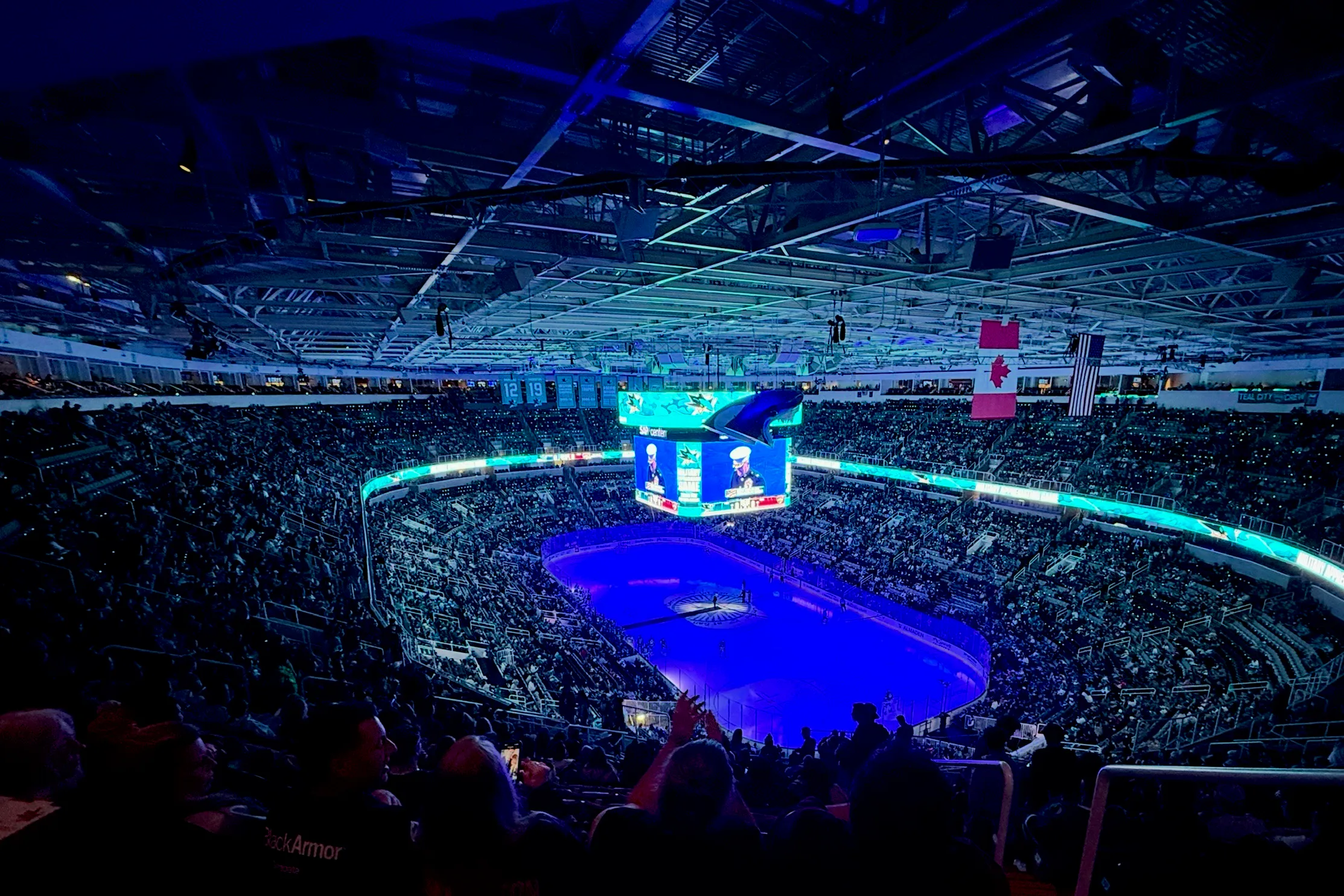 Back-to-back Sharks games (and wins!), seeing hockey up close, meeting real Canadians
